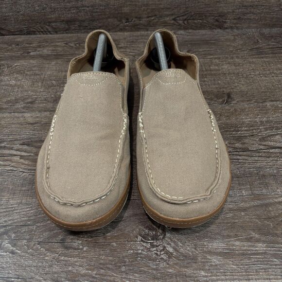 OluKai Puhalu Canvas Shoes Men\'s 11 Beige Canvas Slip On Loafers Casual main image 6